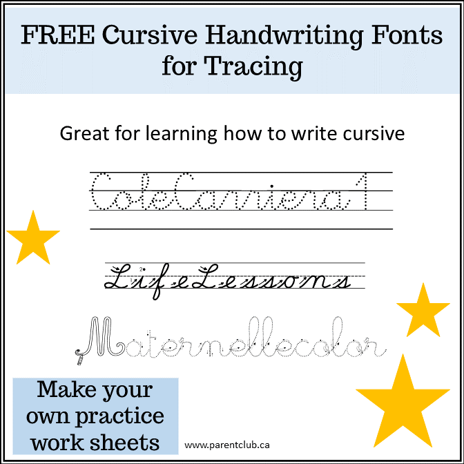 loose cursive handwriting fonts for tracing
